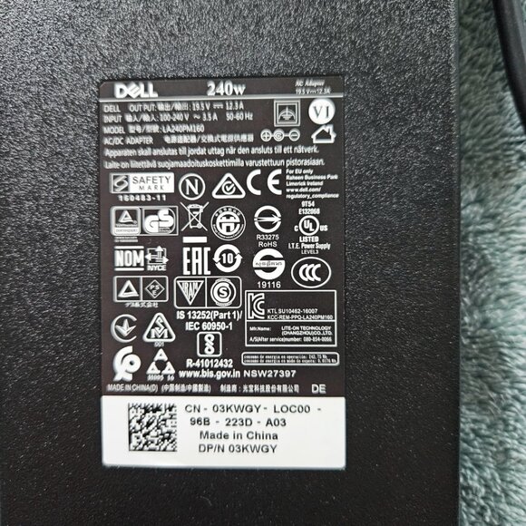Dell 240W Docking Station Charger LA240PM160 19.5V - Picture 5 of 5